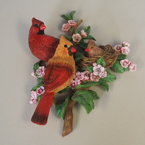 VTG The Bradford Exchange Cozy Cardinals Springtime Wall Decor Sculpture A5517 - Picture 1 of 14